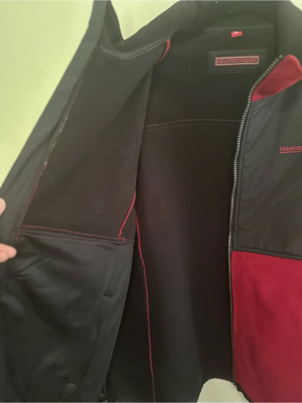Weatherproof Men's Red Fleece Wind Resistant Jacket Size Large